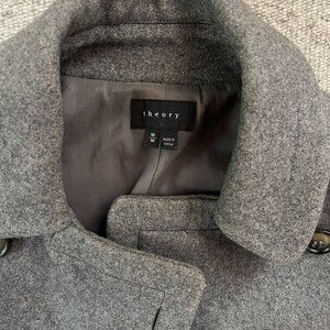 THEORY Wool Grey Pea Coat